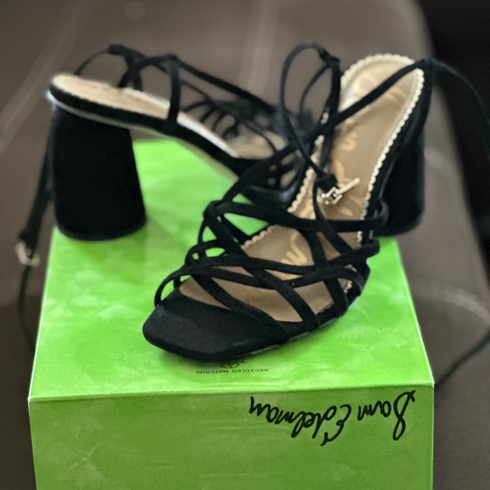 Sam Edelman Black 3 3/4” Daffodil heel Shoes size 7.5